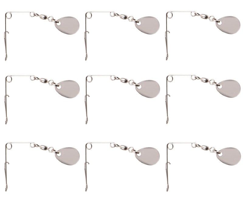 Mimilure Fishing Spinner Blades for Crappie Spinnerbait - Crappie Fishing Spinner Spin for Jig Lure (11PCS Silver Colorado Spinners) - Image 1